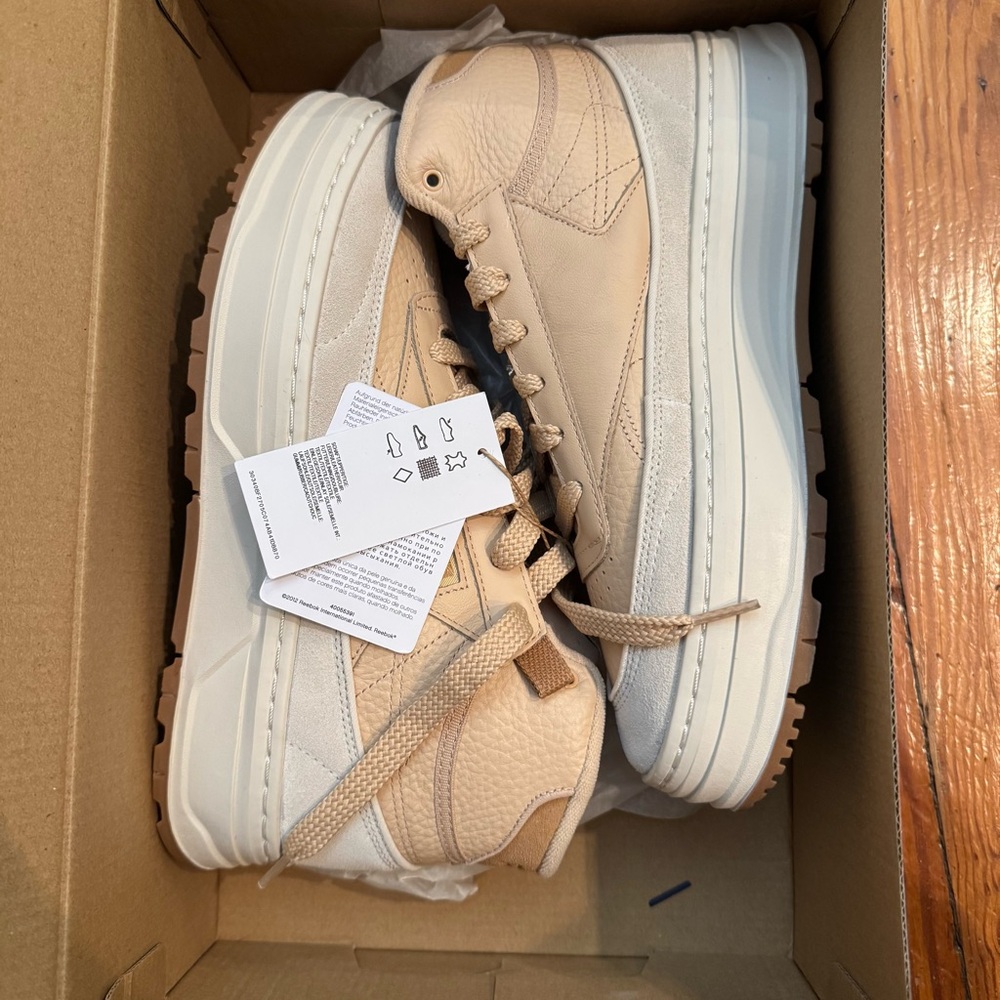 Womens Reebok Beige and White Sneakers
